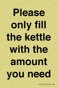Please only fill the kettle with the amount you need